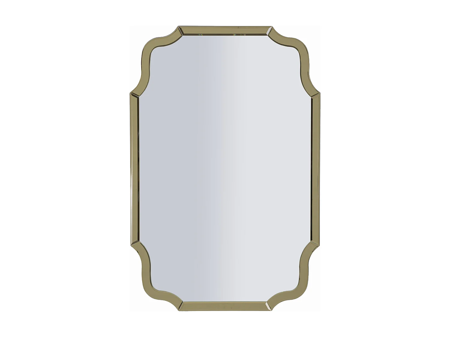 Miroir mural avec cadre en verre doré cm 60x1x90