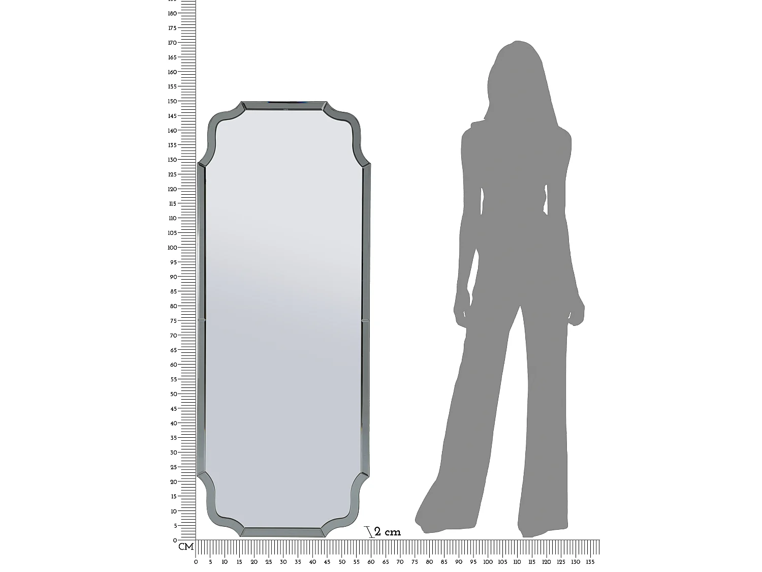 Miroir Mural "Istanbul" 150cm Gris