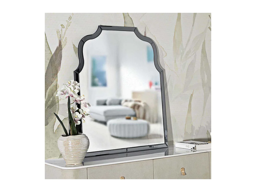 Miroir mural avec cadre en verre gris cm 85x1x100