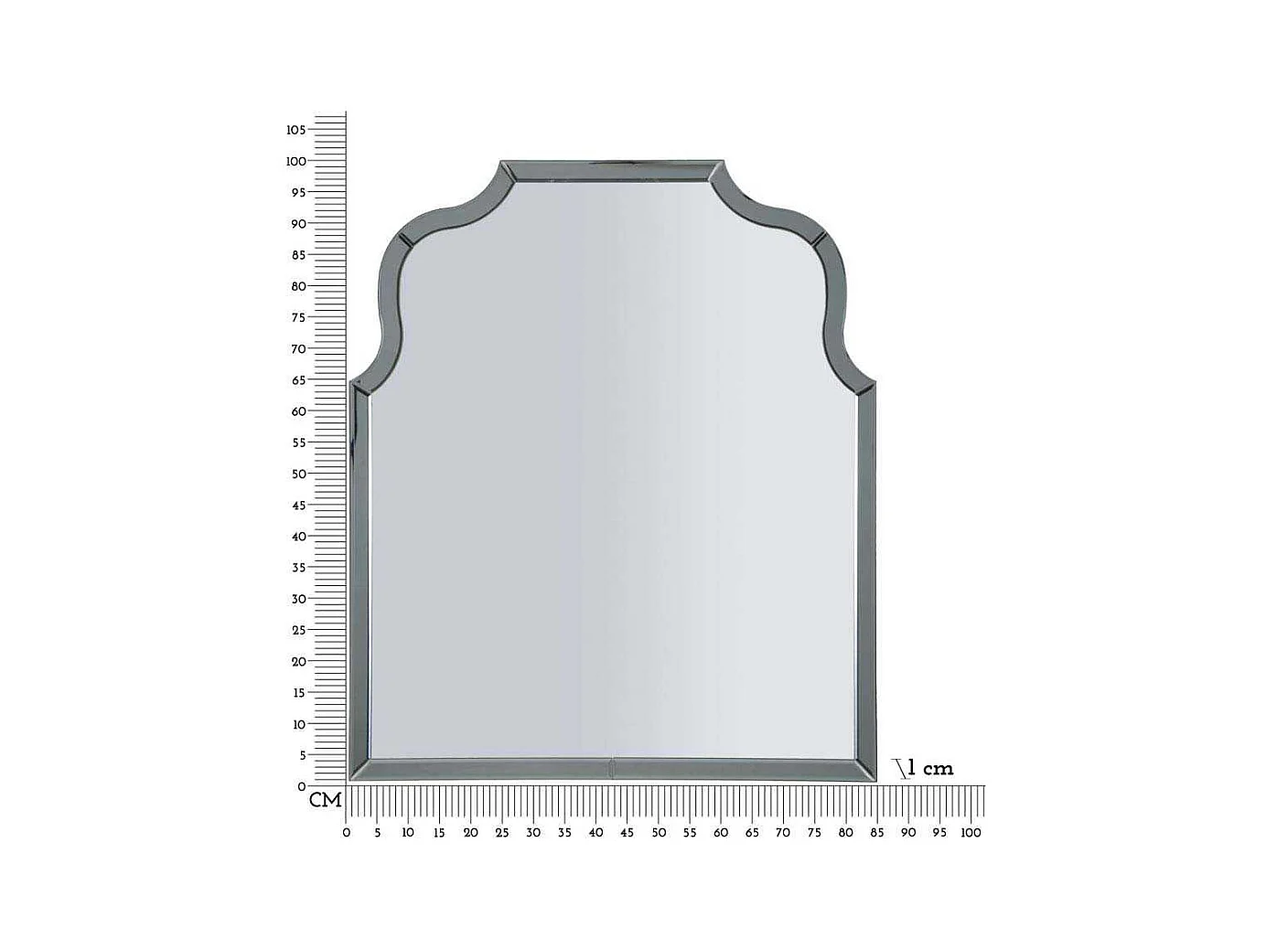 Miroir mural avec cadre en verre gris cm 85x1x100