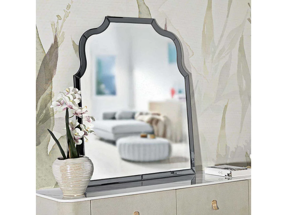 Miroir mural avec cadre en verre gris cm 85x1x100