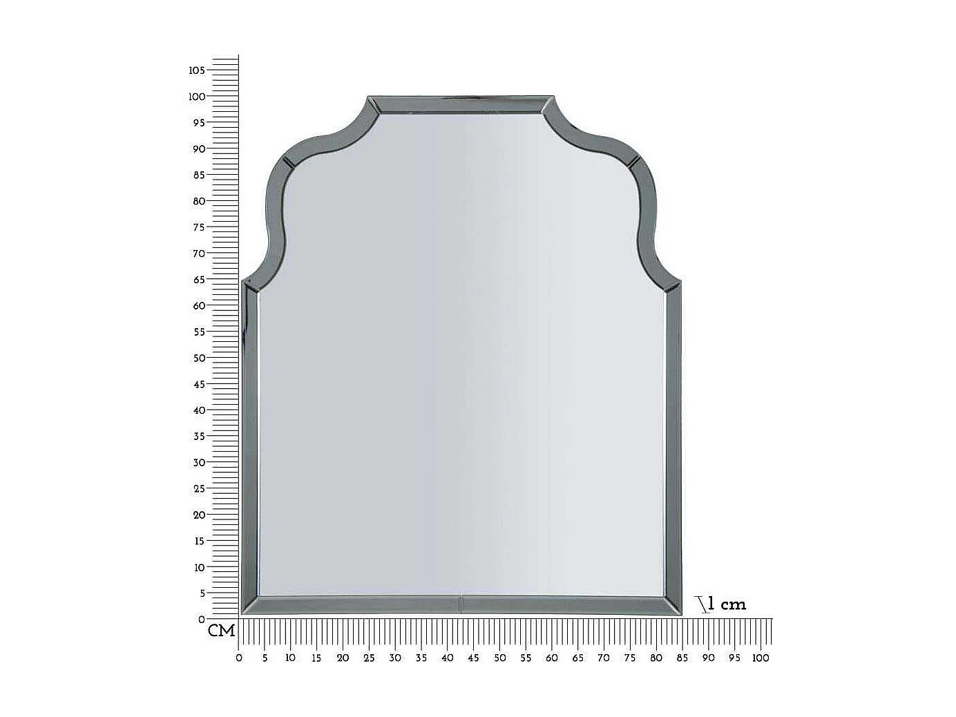 Miroir mural avec cadre en verre gris cm 85x1x100