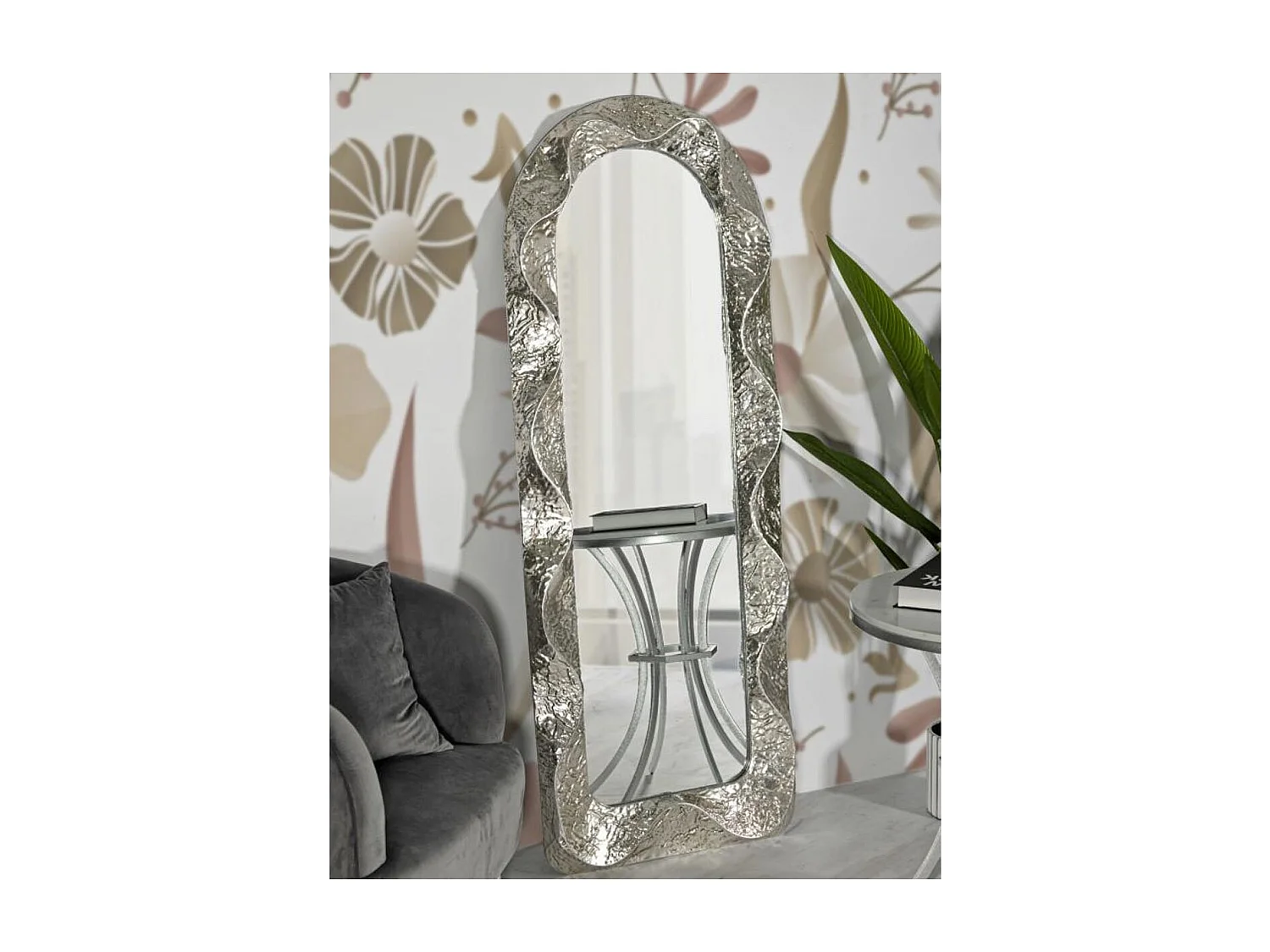 Miroir Mural Design "Argelux" 160cm Argent