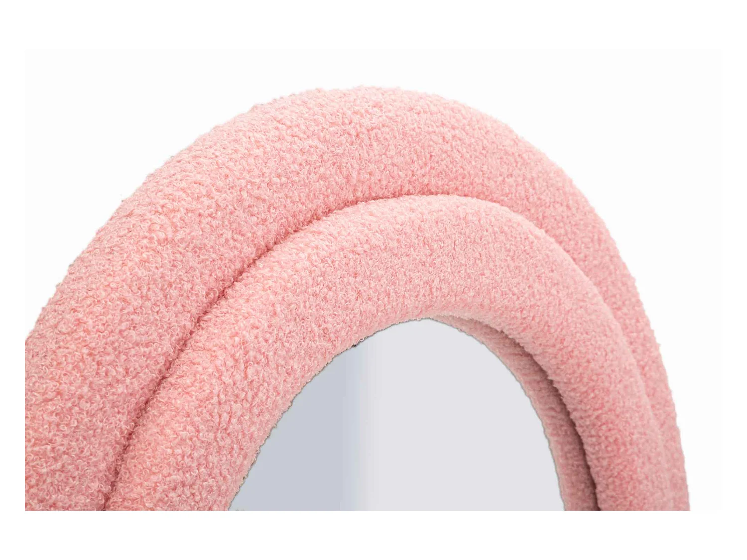 Miroir mural avec cadre en peluche rose cm 60x4x160