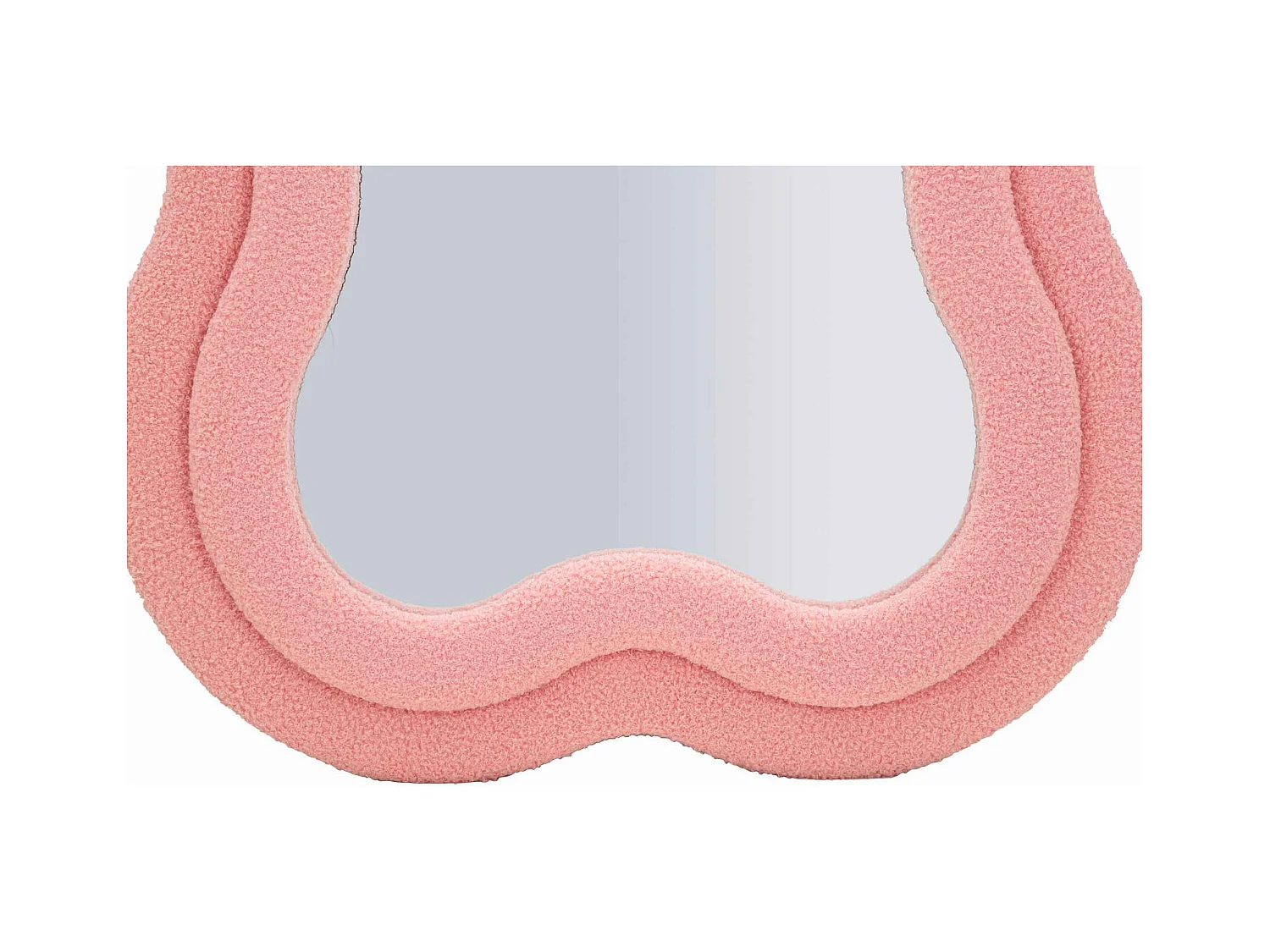 Miroir mural avec cadre en peluche rose cm 60x4x160