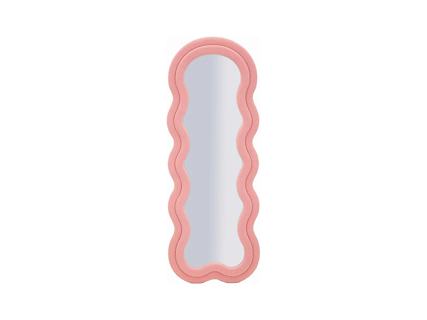 Miroir mural avec cadre en peluche rose cm 60x4x160
