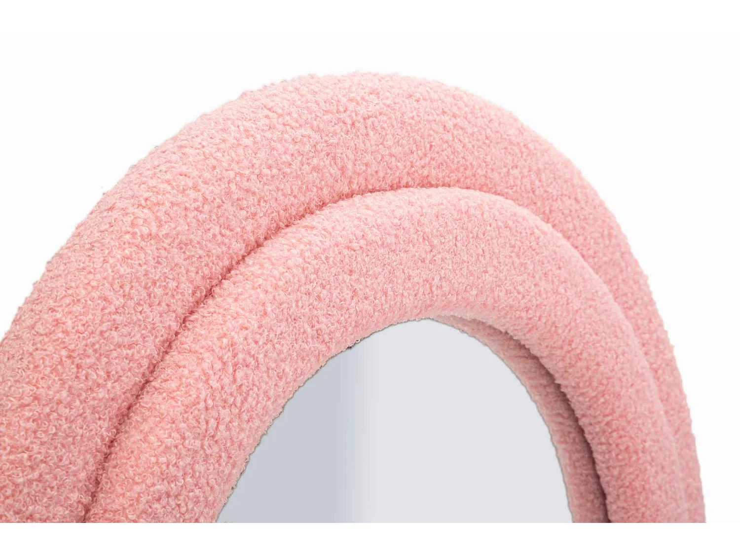 Miroir mural avec cadre en peluche rose cm 60x4x160