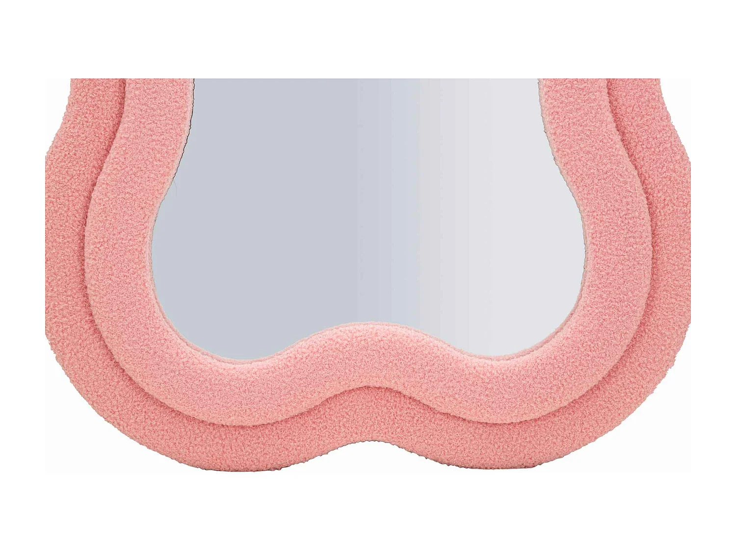 Miroir mural avec cadre en peluche rose cm 60x4x160