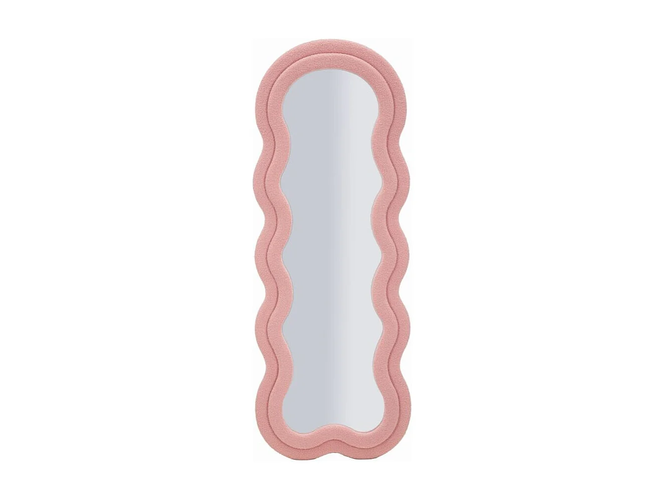 Miroir Mural en Tissu Bouclé "Teddy" 160cm Rose