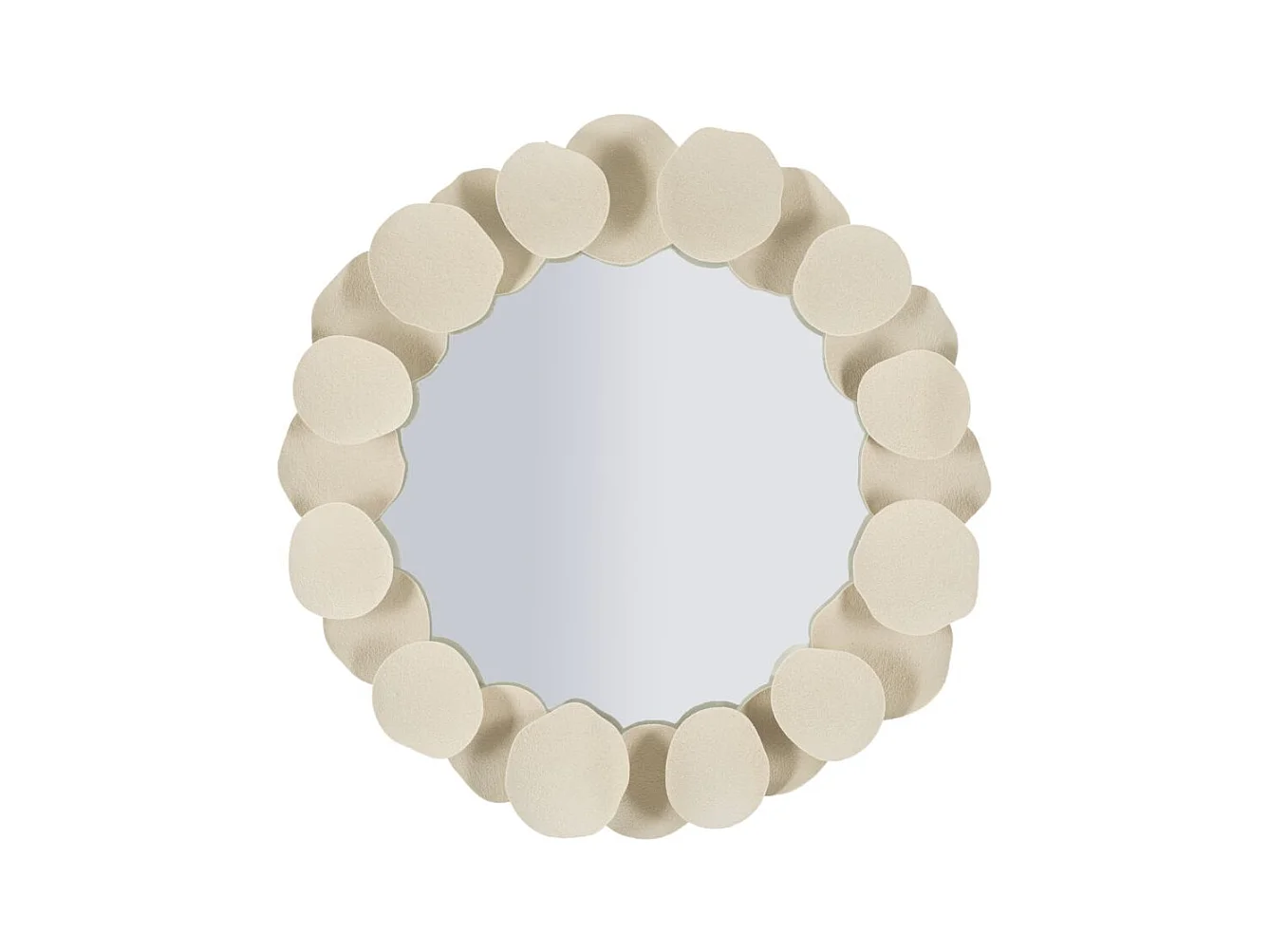 Specchio da muro in metallo crema cm 85x7,5x85