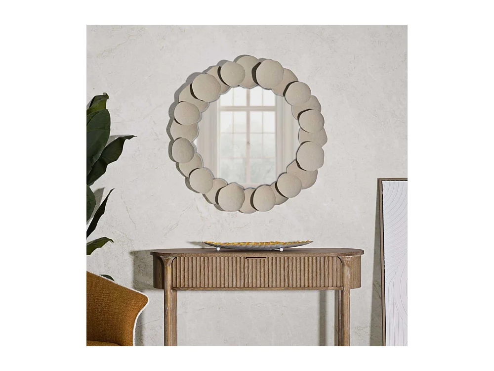 Miroir mural en métal crème cm 85x7,5x85