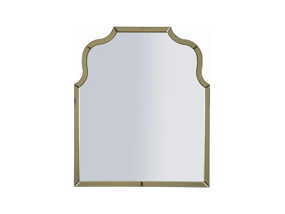 Miroir mural avec cadre en verre doré