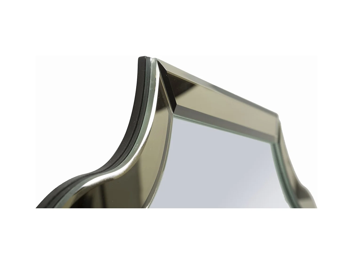 Miroir mural avec cadre en verre doré