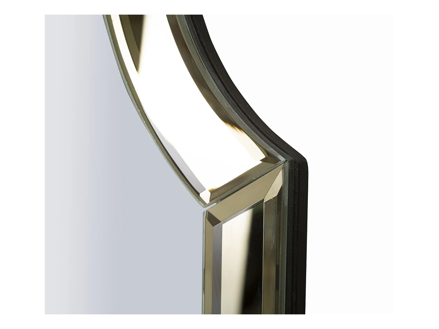 Miroir mural avec cadre en verre doré