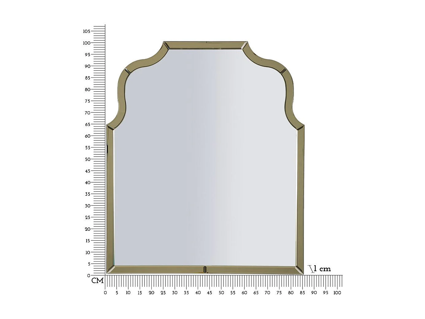 Miroir mural avec cadre en verre doré