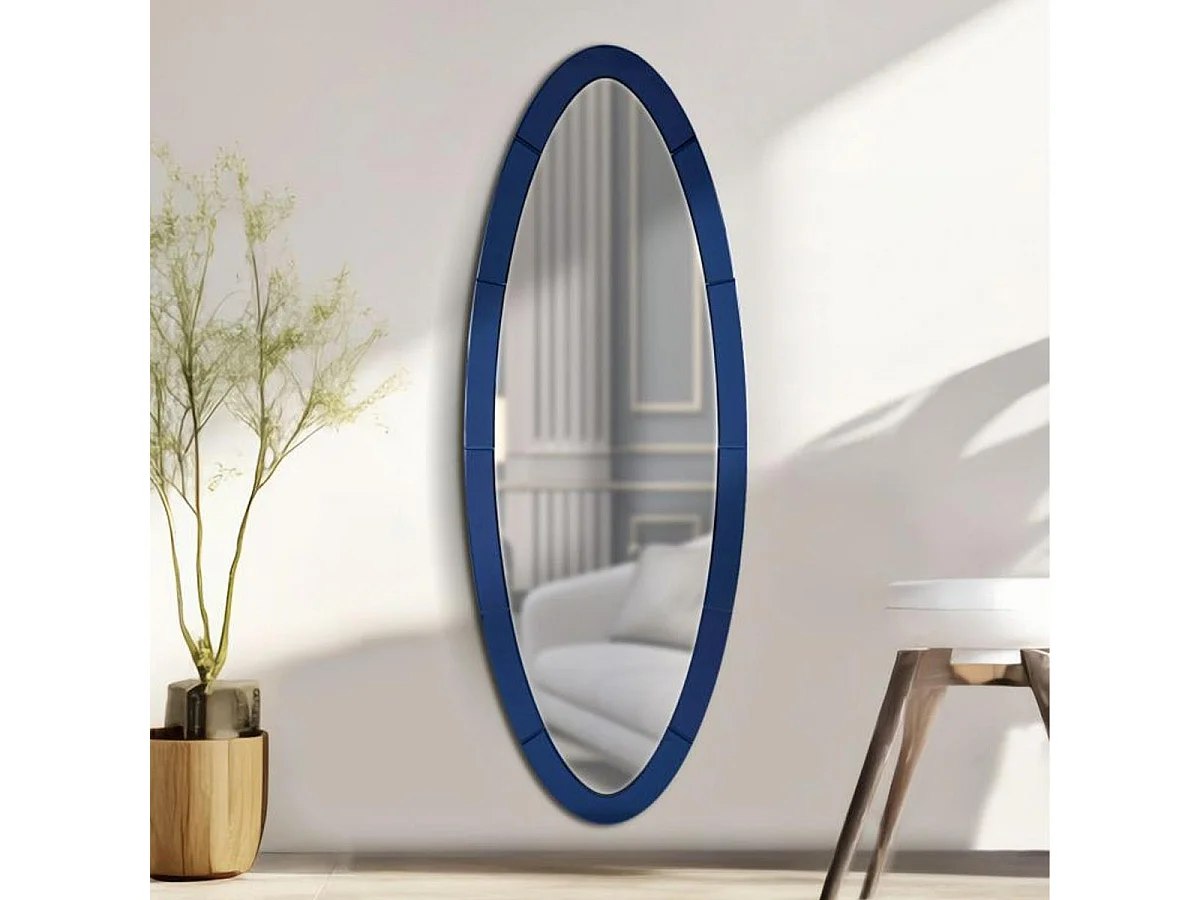 Miroir Mural Ovale "Oslo" 150cm Bleu