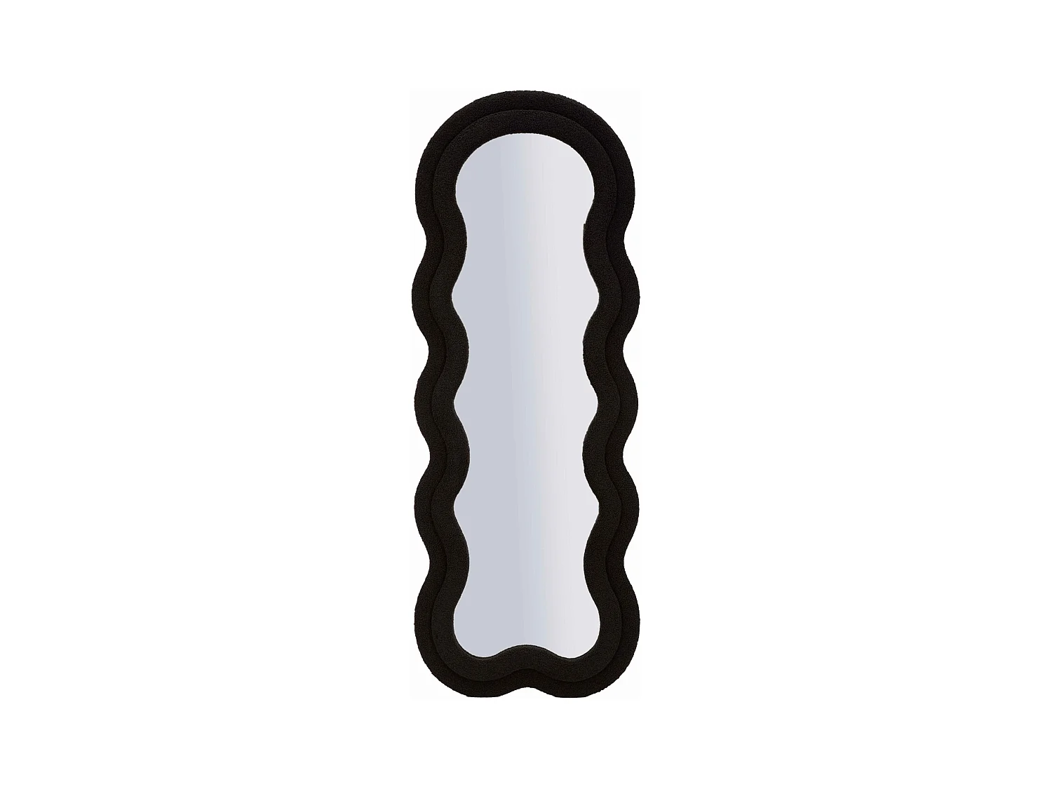 Miroir mural avec cadre en peluche noir cm 60x4x160