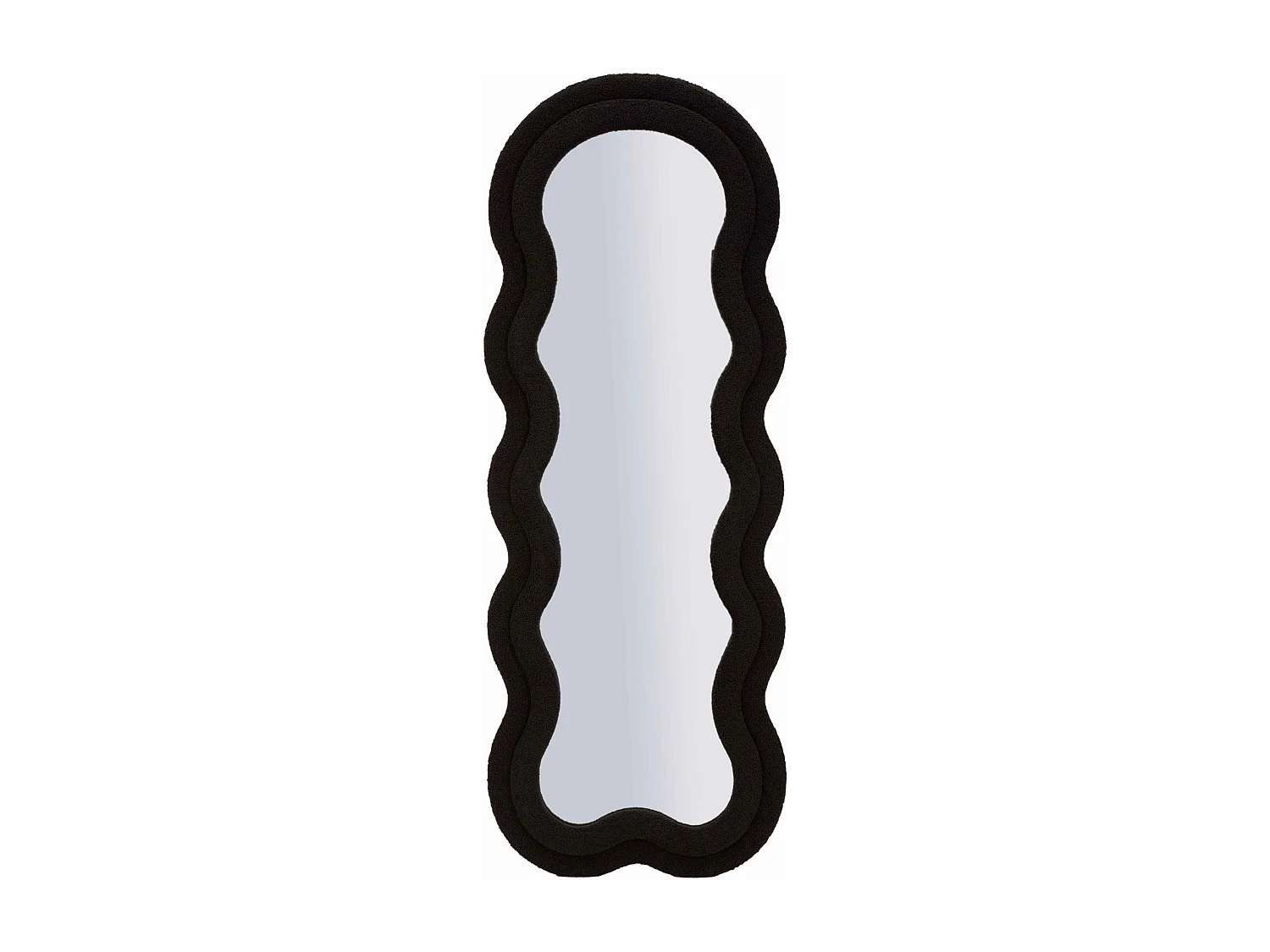 Miroir mural avec cadre en peluche noir cm 60x4x160