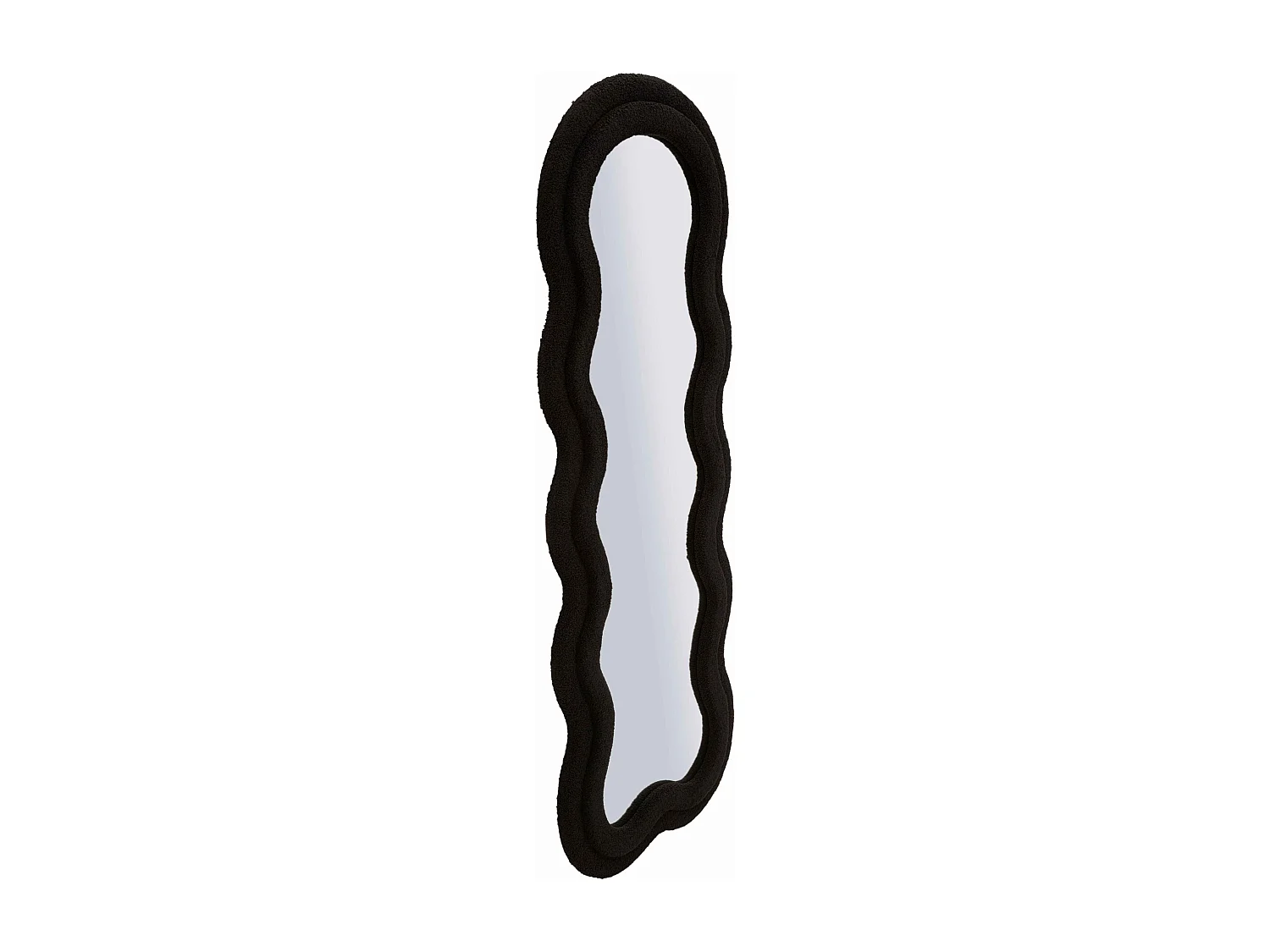 Miroir mural avec cadre en peluche noir cm 60x4x160