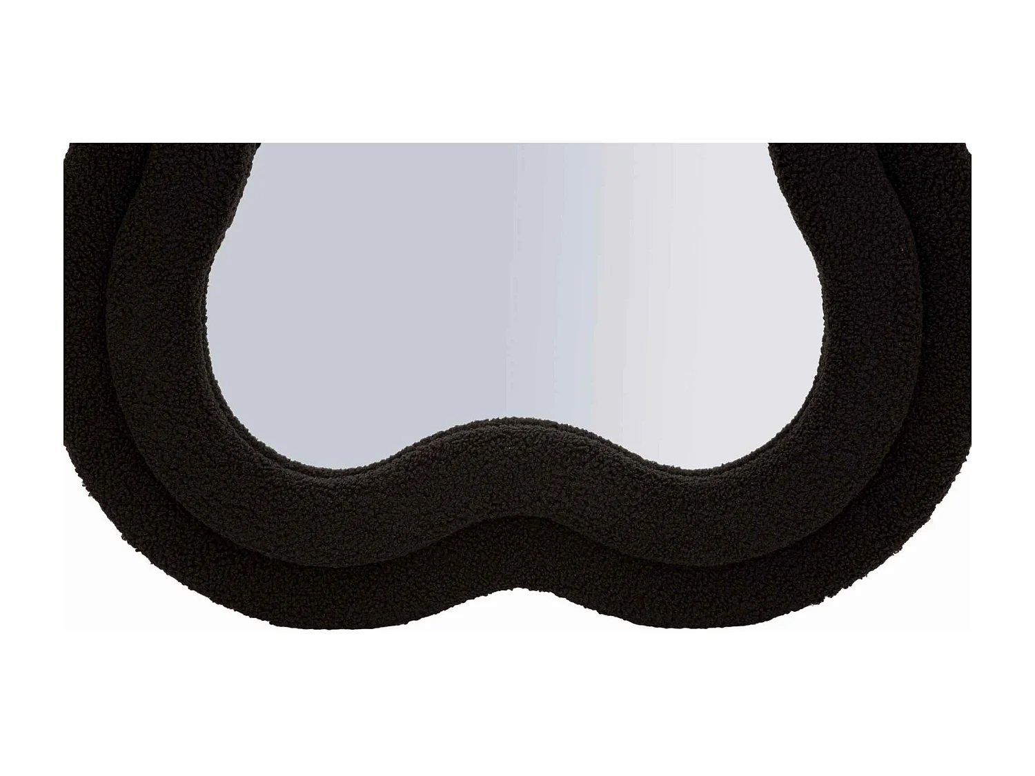 Miroir mural avec cadre en peluche noir cm 60x4x160