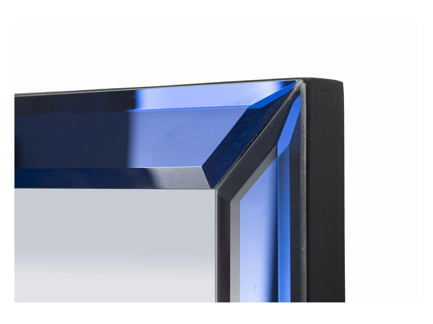 Miroir mural avec cadre en verre bleu cm 55x2x150