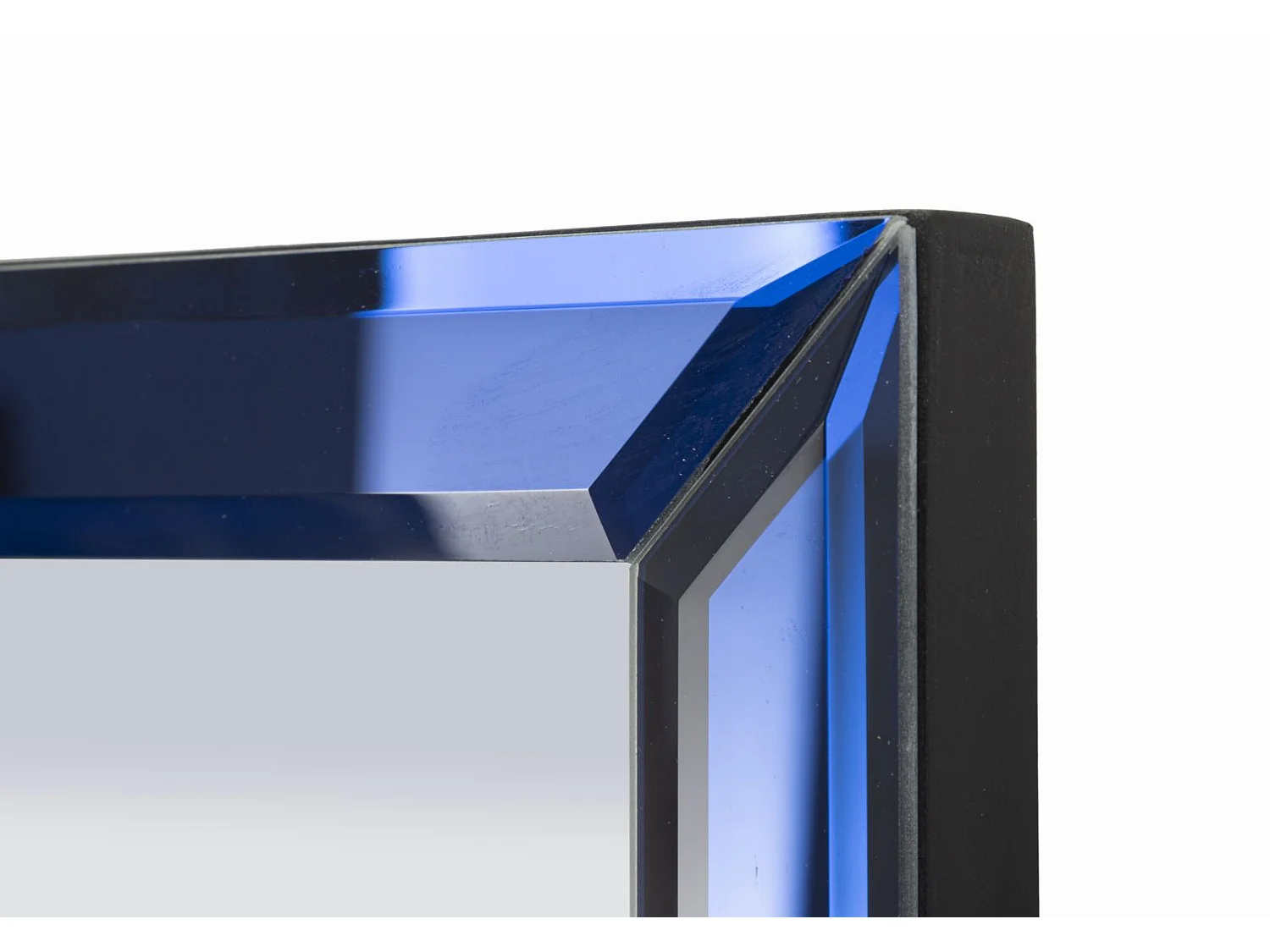 Miroir mural avec cadre en verre bleu cm 55x2x150