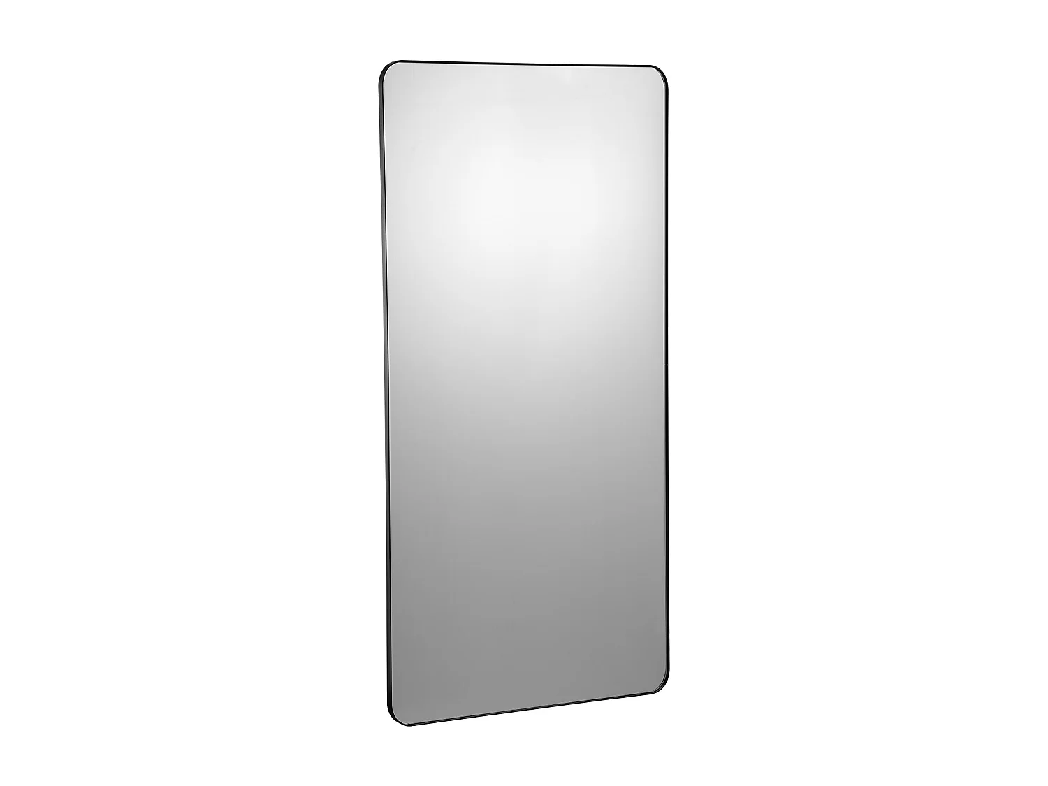 Miroir Mural SucceBuy, 71,1 x 152,4 cm, Noir, Contours en Alliage d'Aluminium, avec Support en Forme de Z pour Salle de Bain