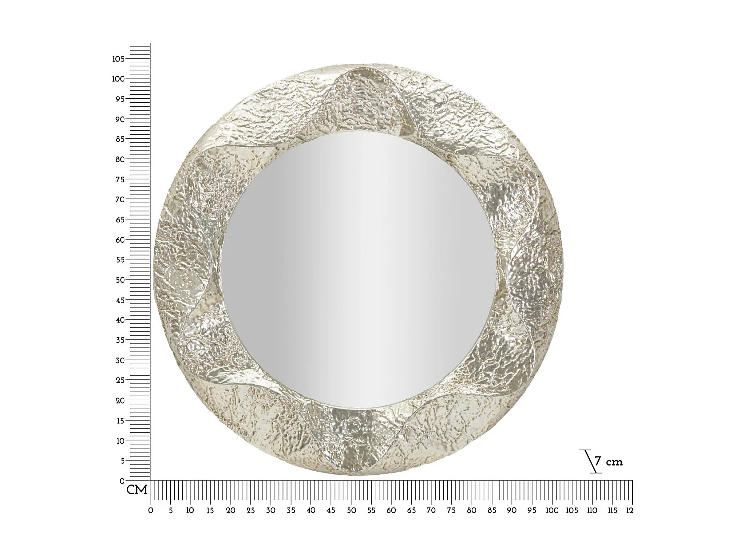 Miroir Rond Design "Argelux" 104cm Argent