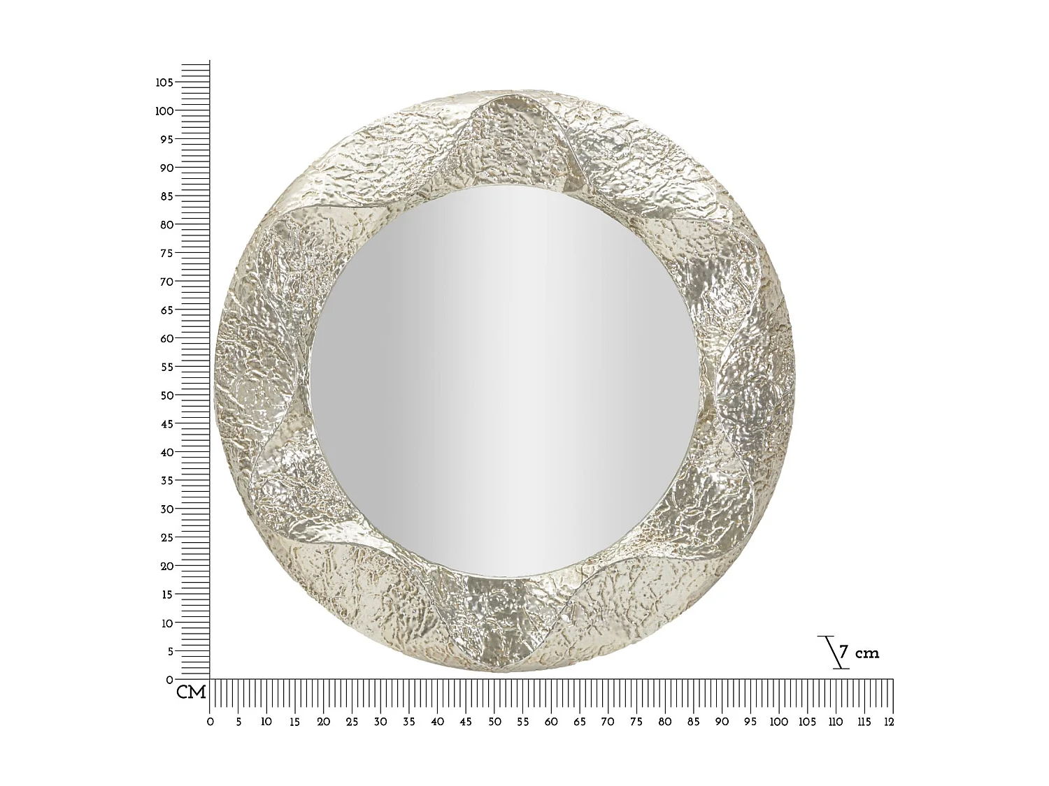 Miroir Rond Design "Argelux" 104cm Argent