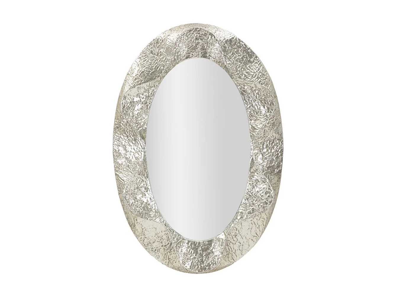 Miroir Ovale Design "Argelux" 128cm Argent