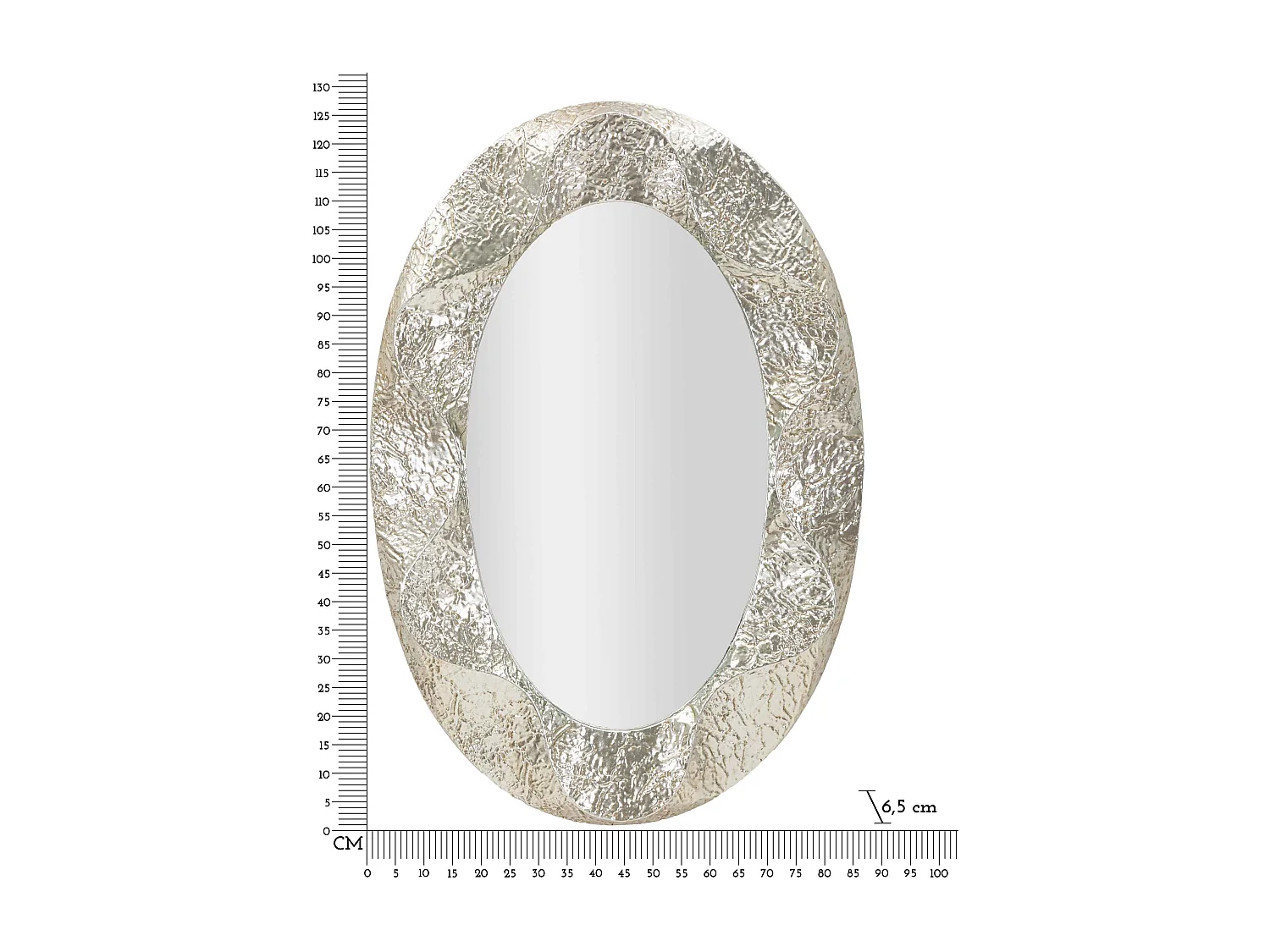 Miroir Ovale Design "Argelux" 128cm Argent