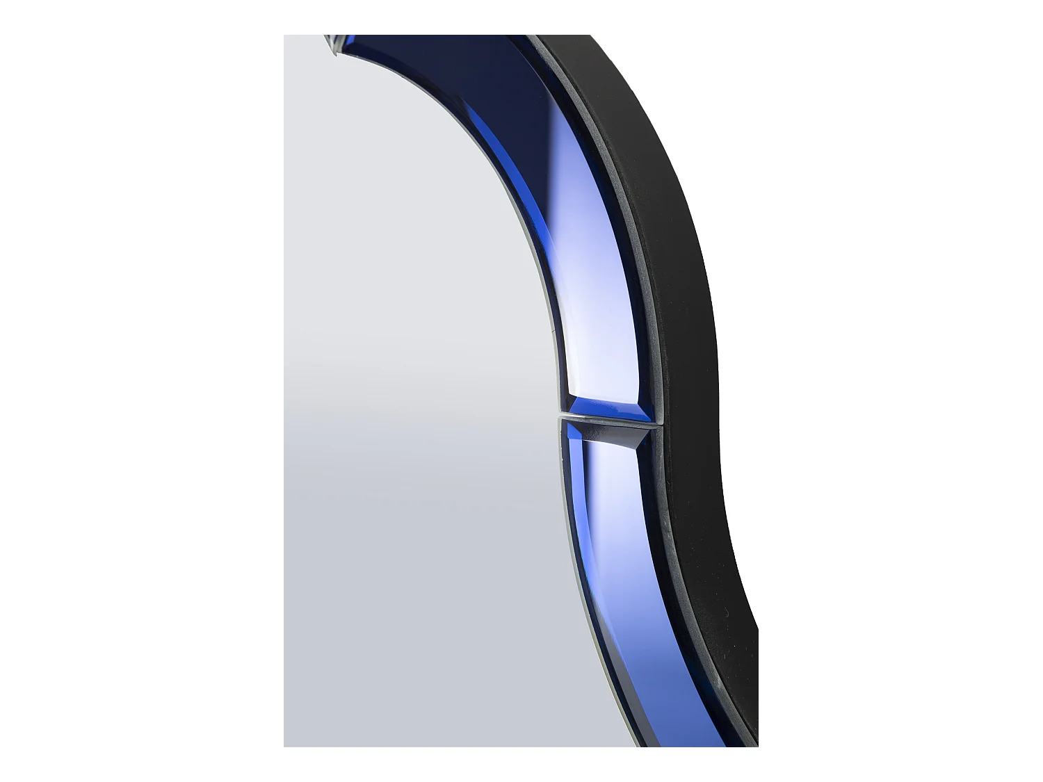 Miroir mural avec cadre en verre bleu cm 55x2x150