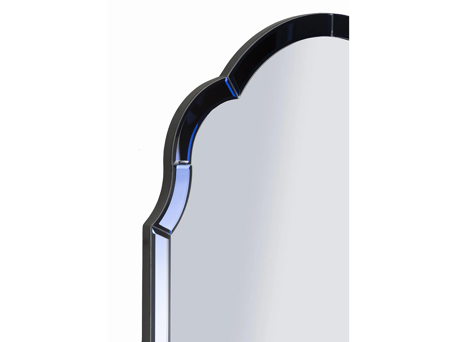 Miroir mural avec cadre en verre bleu cm 55x2x150