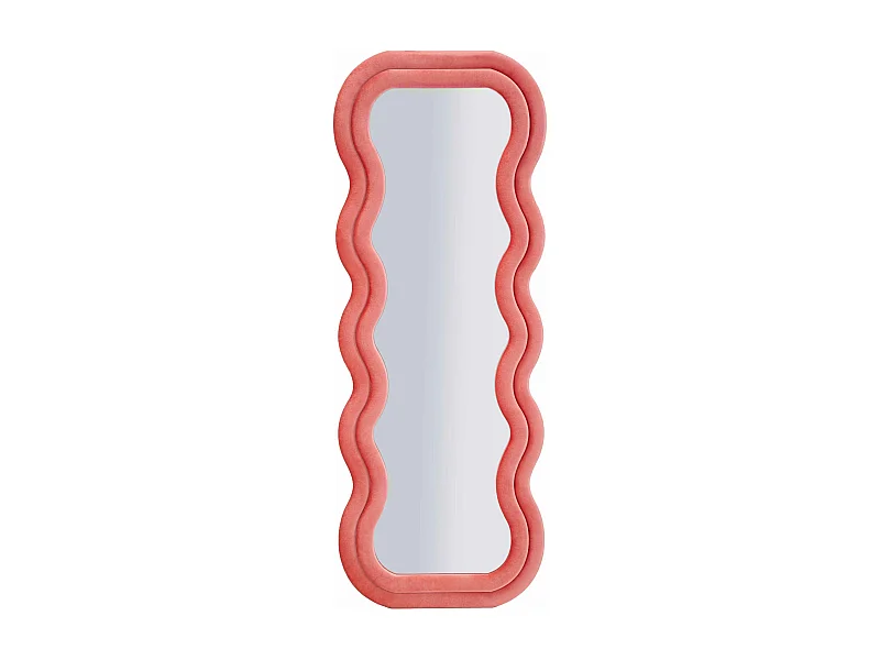 Miroir mural avec cadre en velours rose cm 60x6x160