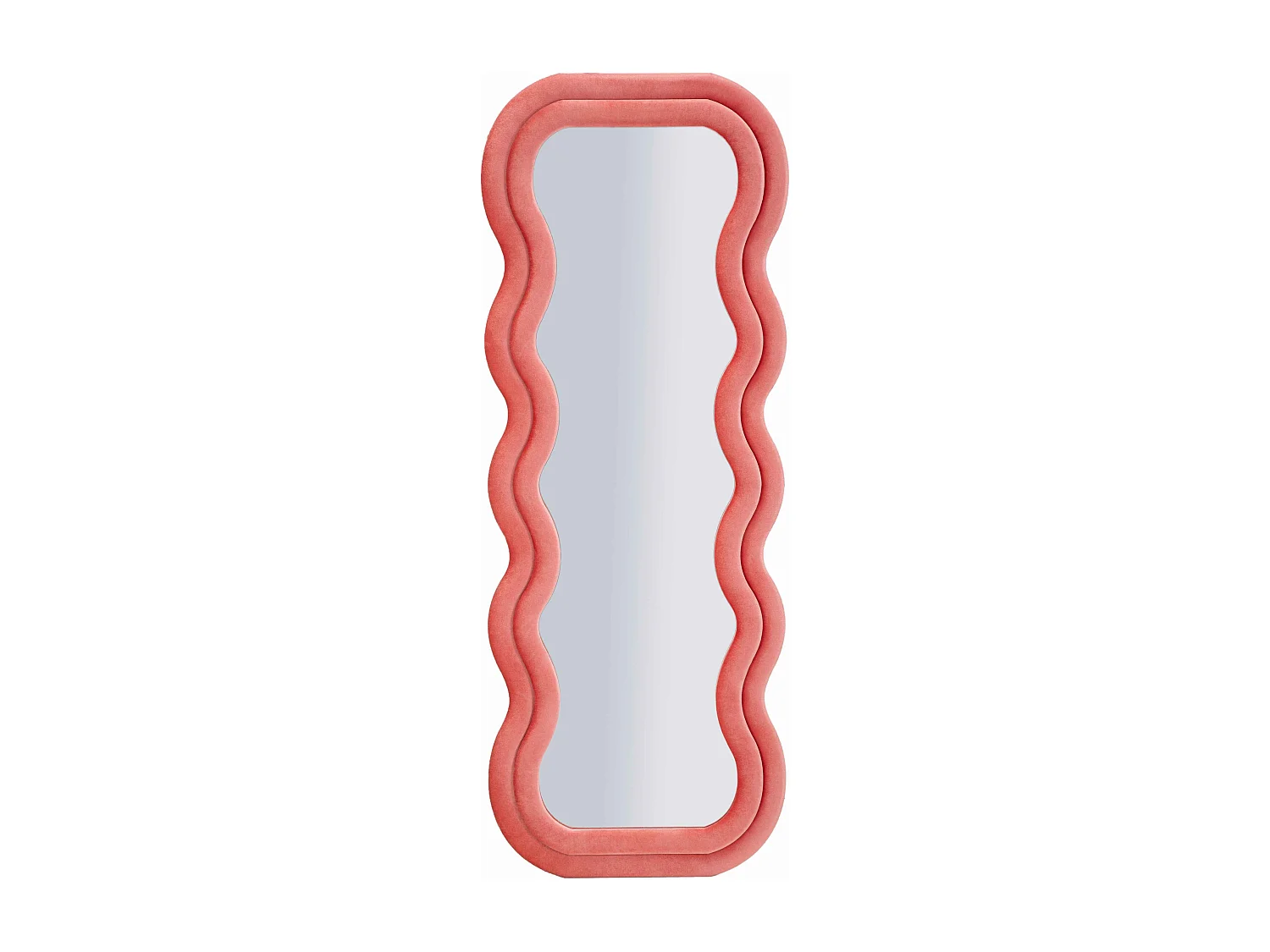 Miroir mural avec cadre en velours rose cm 60x6x160