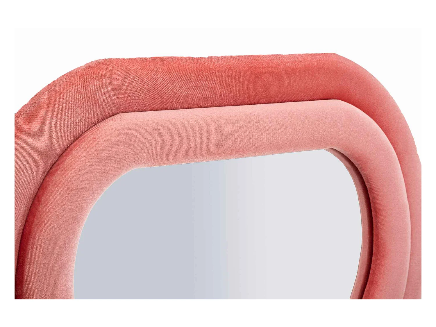 Miroir mural avec cadre en velours rose cm 60x6x160