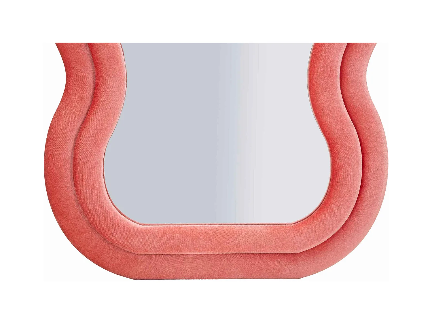 Miroir mural avec cadre en velours rose cm 60x6x160