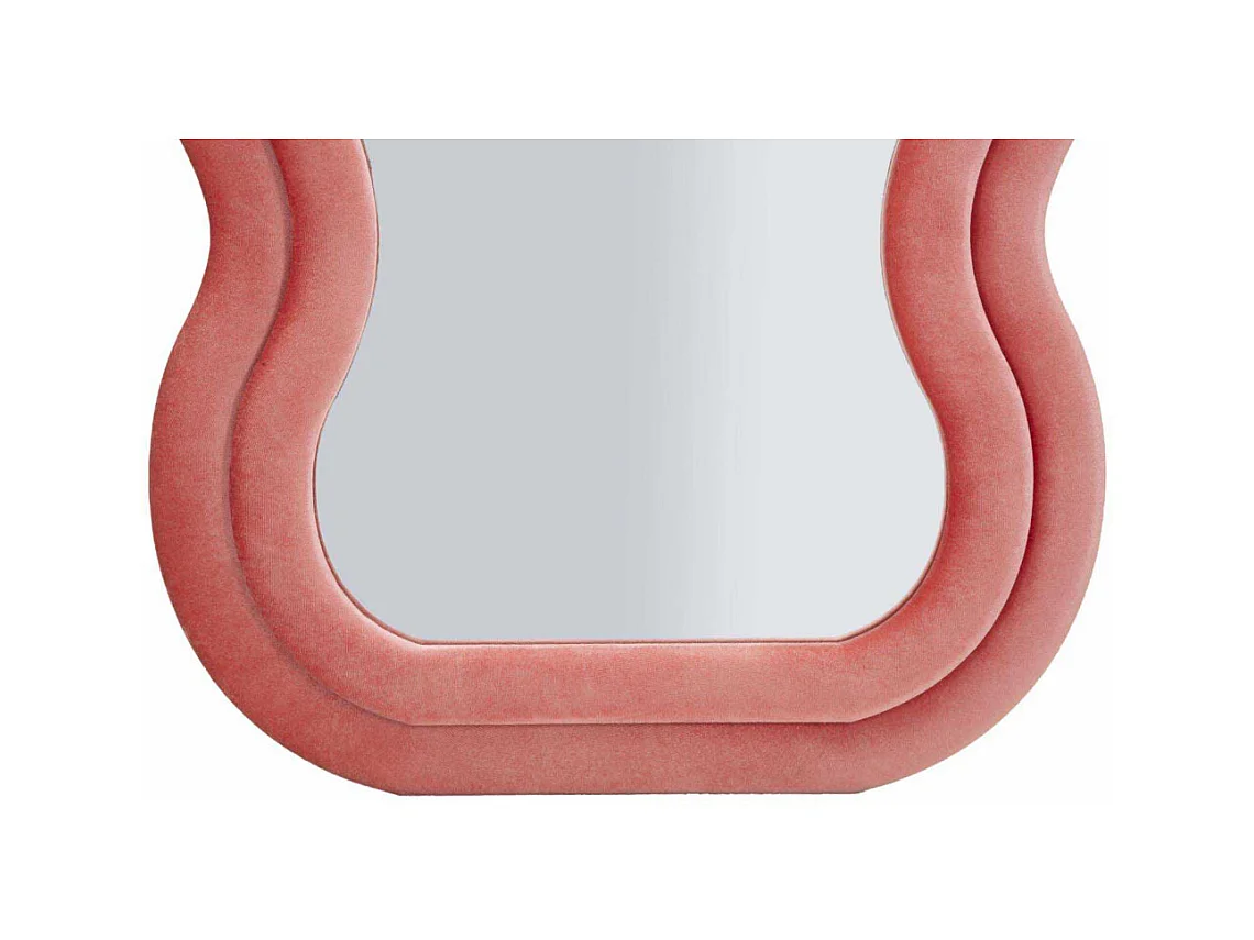 Miroir mural avec cadre en velours rose cm 60x6x160