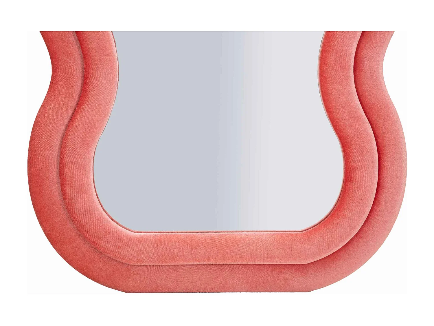 Wandspiegel met roze fluwelen lijst, 60x6x160 cm