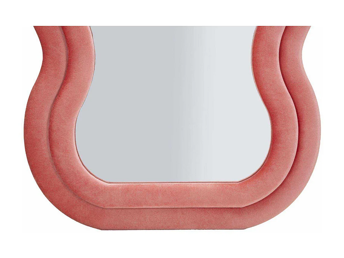 Wandspiegel met roze fluwelen lijst, 60x6x160 cm