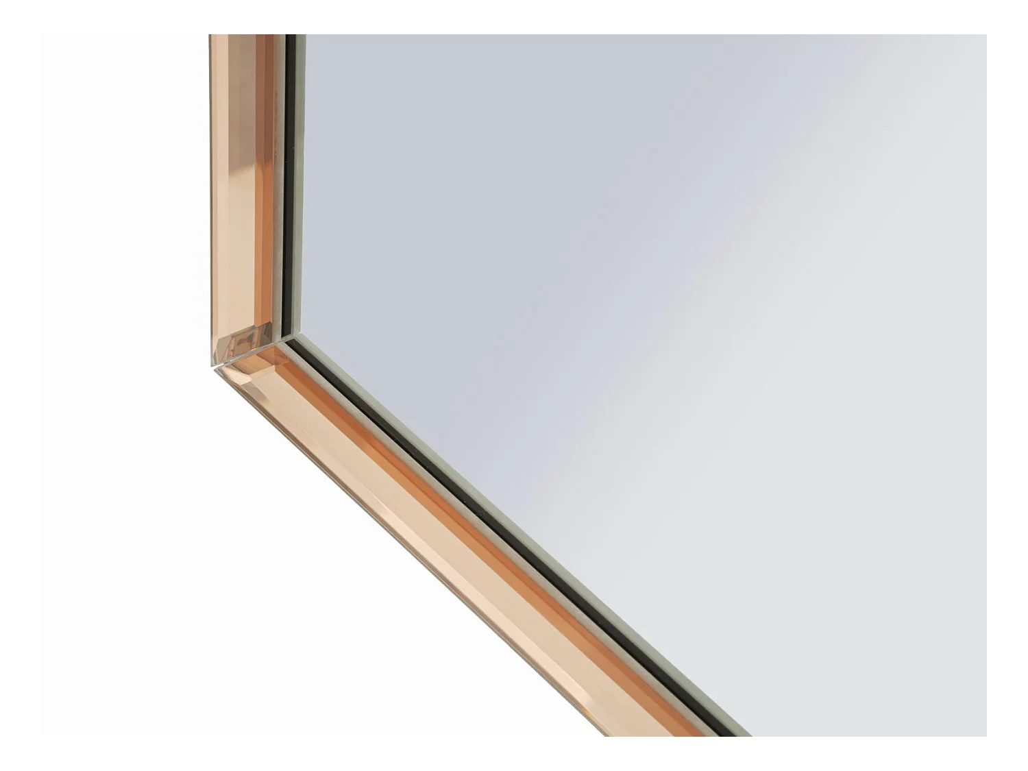 Miroir mural avec cadre en verre rose cm 62x1x100