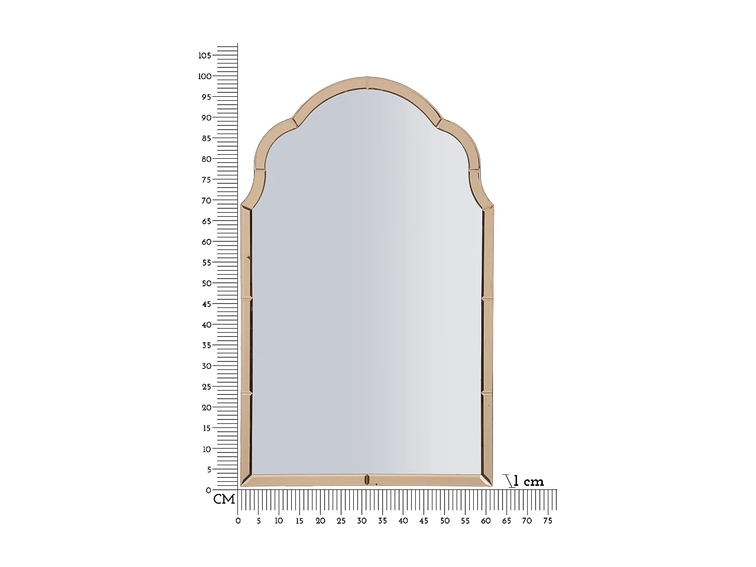 Miroir mural avec cadre en verre rose cm 62x1x100