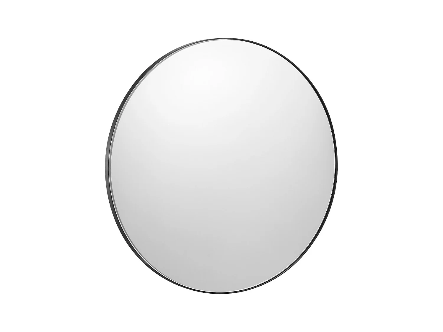 Miroir Mural SucceBuy 76,2 cm, Noir, Miroir Mural Rond avec Cadre en Alliage d'Aluminium