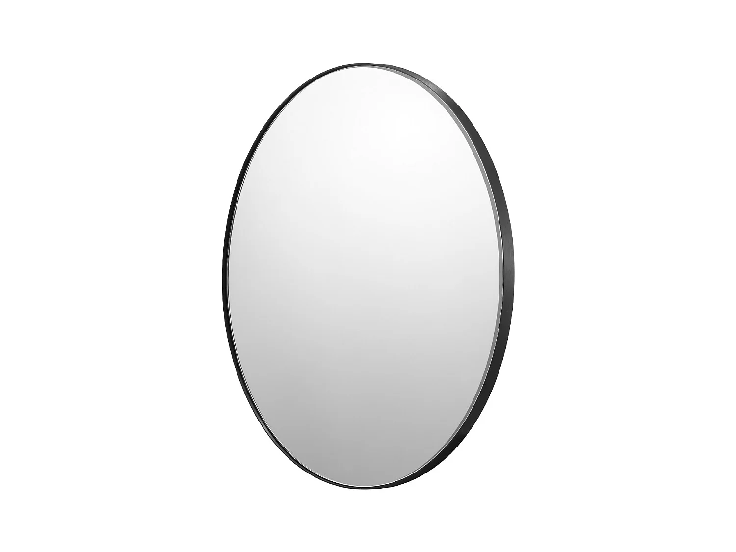 Miroir Mural SucceBuy 76,2 cm, Noir, Miroir Mural Rond avec Cadre en Alliage d'Aluminium