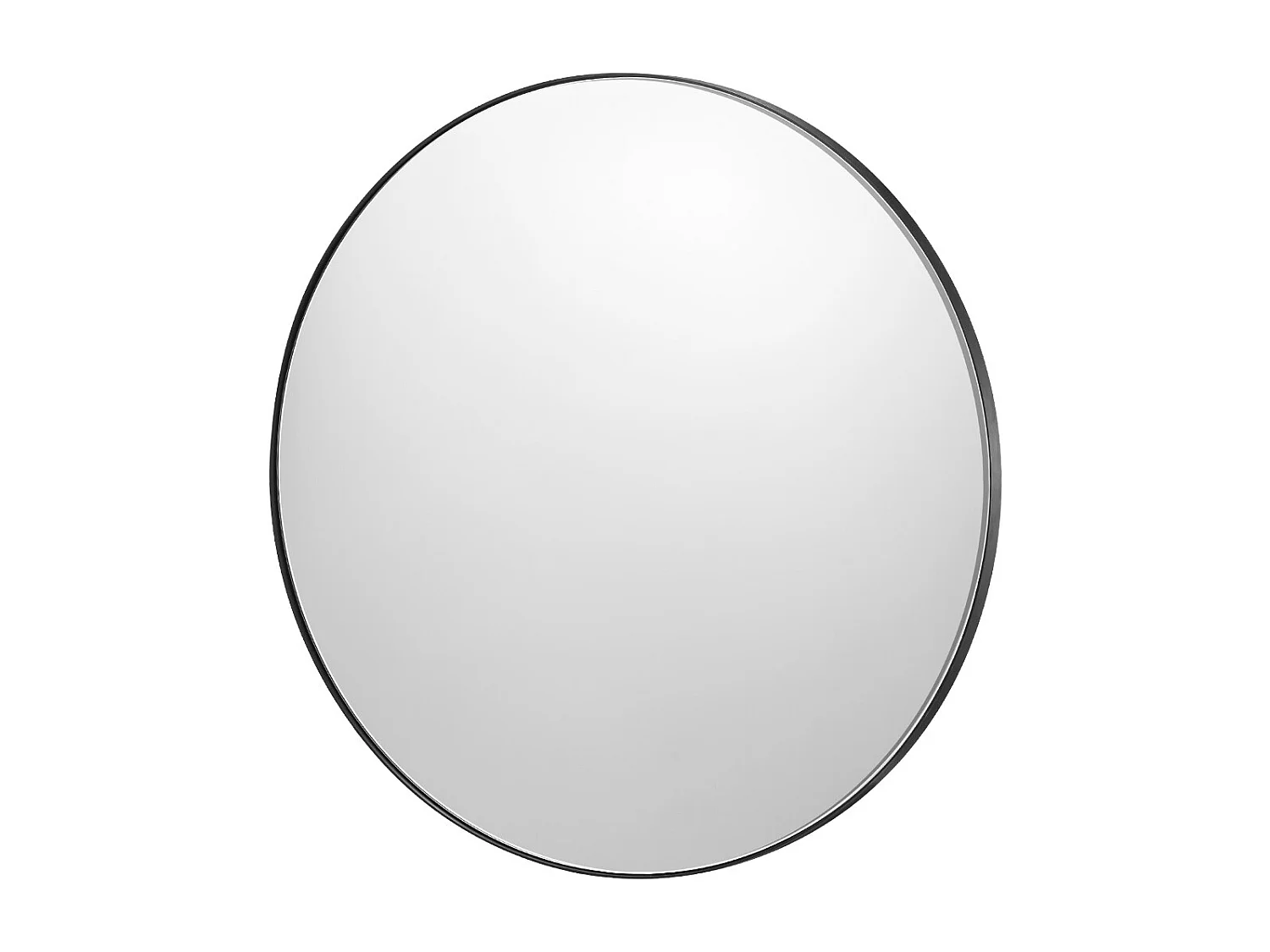 Miroir Mural SucceBuy 76,2 cm, Noir, Miroir Mural Rond avec Cadre en Alliage d'Aluminium