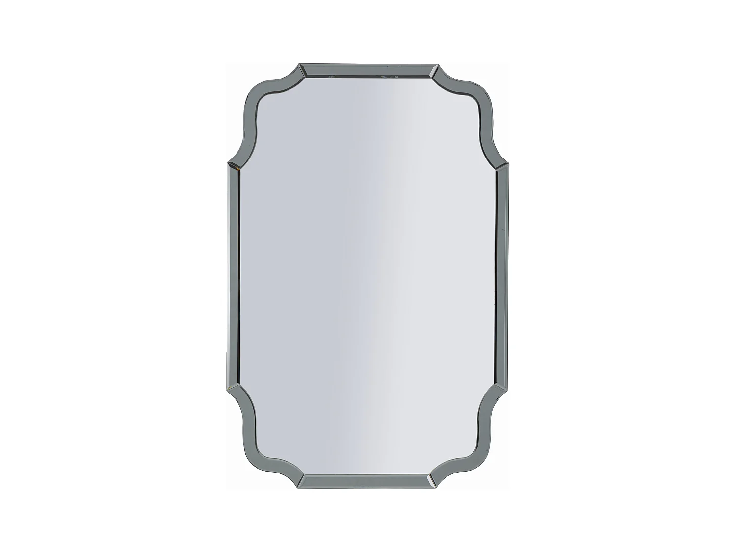 Specchio da parete con cornice in vetro grigio cm 60x1x90