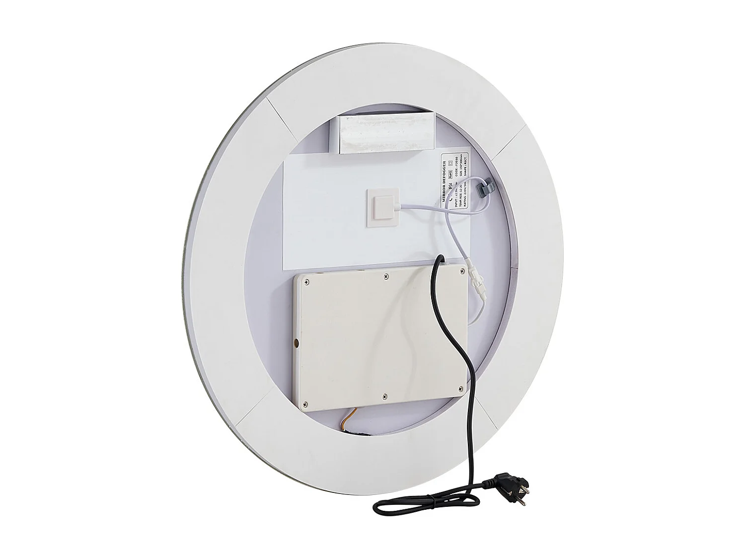 Miroir Mural SucceBuy 60 cm, Rond, Miroir Mural de Salle de Bain LED Antibuée Variable 3 Couleurs