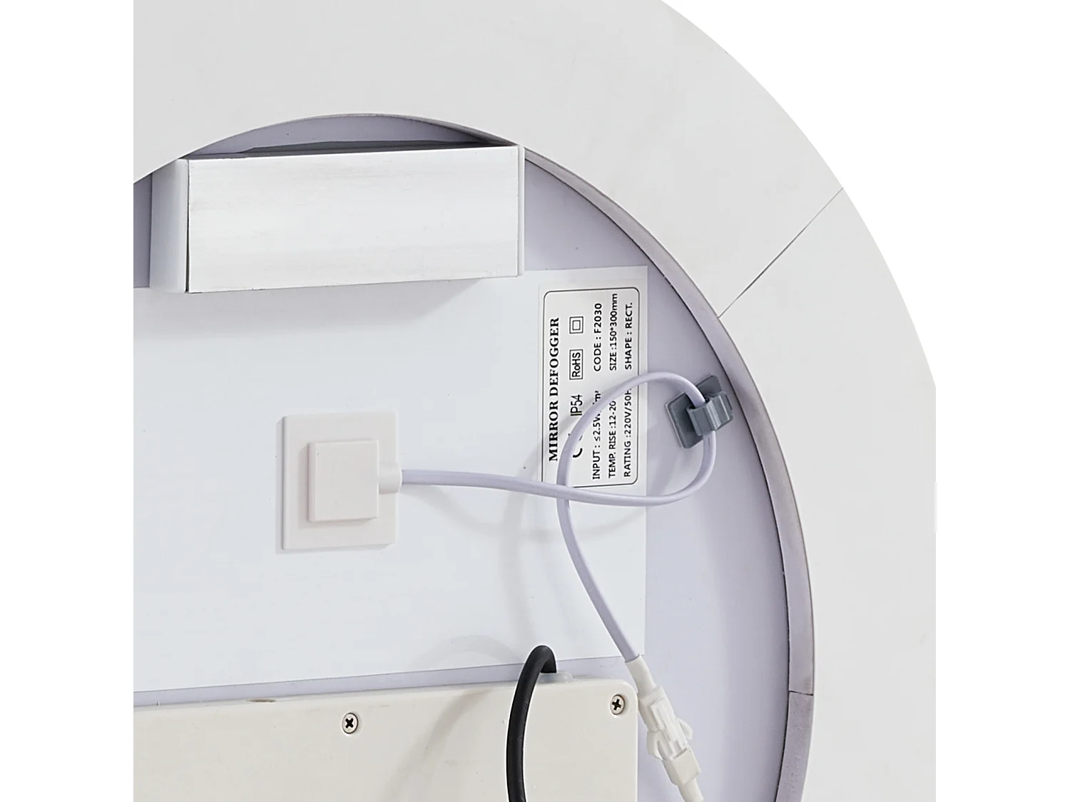 Miroir Mural SucceBuy 60 cm, Rond, Miroir Mural de Salle de Bain LED Antibuée Variable 3 Couleurs