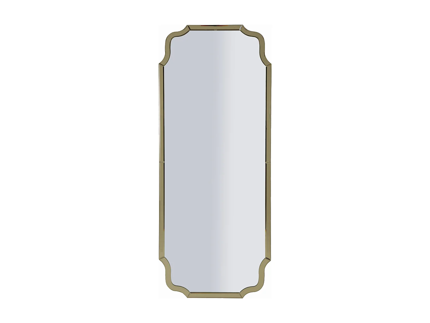 Miroir mural avec cadre en verre doré cm 60x2x150