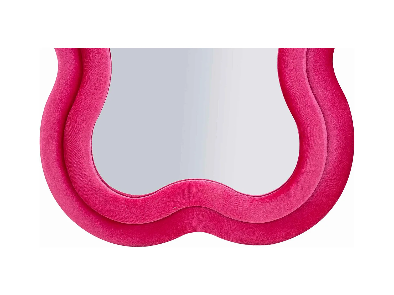 Miroir mural avec cadre en velours fuchsia cm 60x4x160